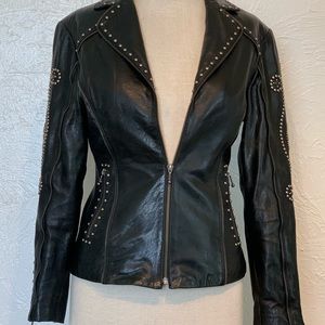 Custom leather motorcycle jacket